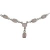 Rose Quartz Silver Necklace 16"