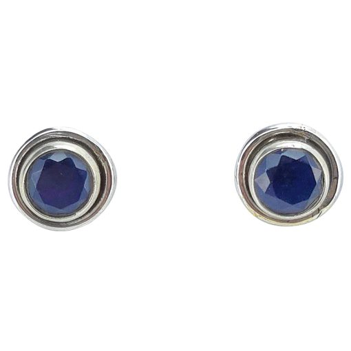 Faceted Composite Sapphire Stud Earrings