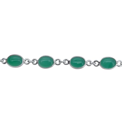 Green Onyx Sterling Silver Link Bracelet - Image 3