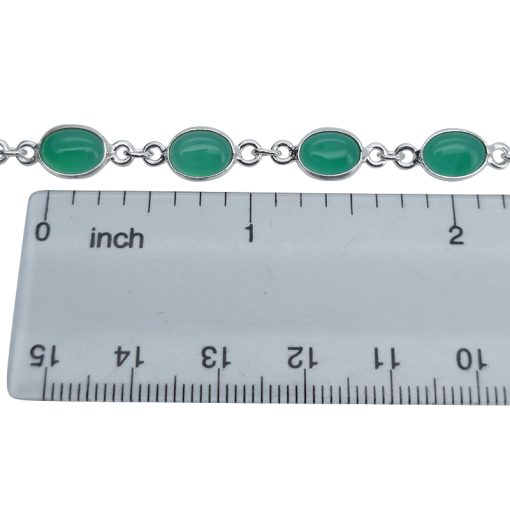 Green Onyx Sterling Silver Link Bracelet - Image 4