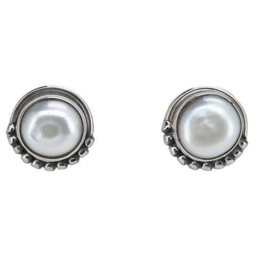 Pearl Sterling Silver Stud Earrings