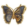 Butterfly Cameo Amber Gold Plated Silver Pendant