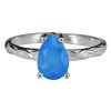Faceted Blue Chalcedony Twisted Vine Silver Ring