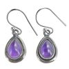 Amethyst Sterling Silver Earrings On Hooks