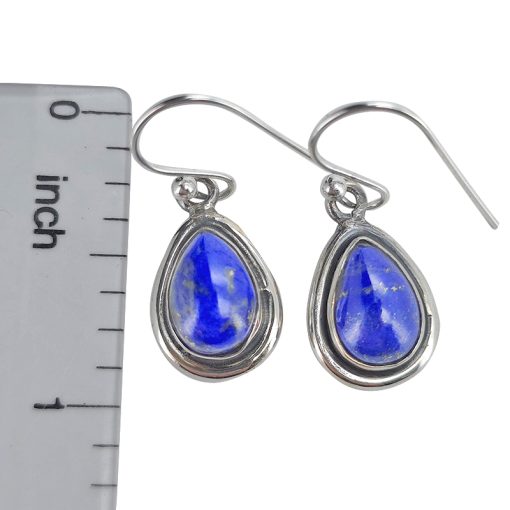 Lapis Sterling Silver Earrings On Hooks - Image 3