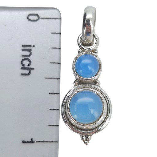 Blue Chalcedony Sterling Silver Pendant. - Image 3