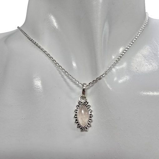 Rose Quartz Marquise Pendant - Image 2