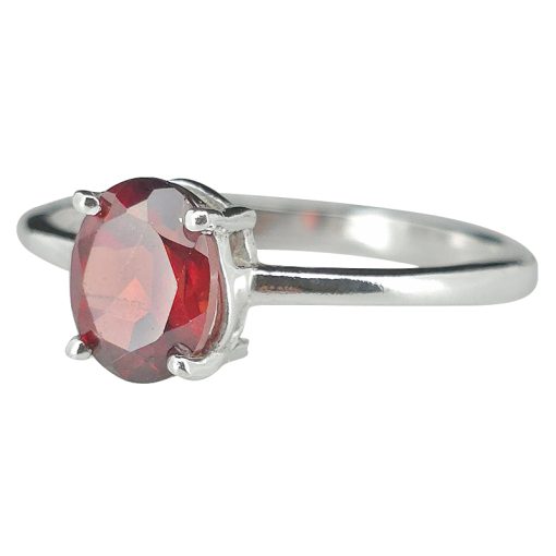 Faceted Garnet Sterling Silver Ring - Image 2