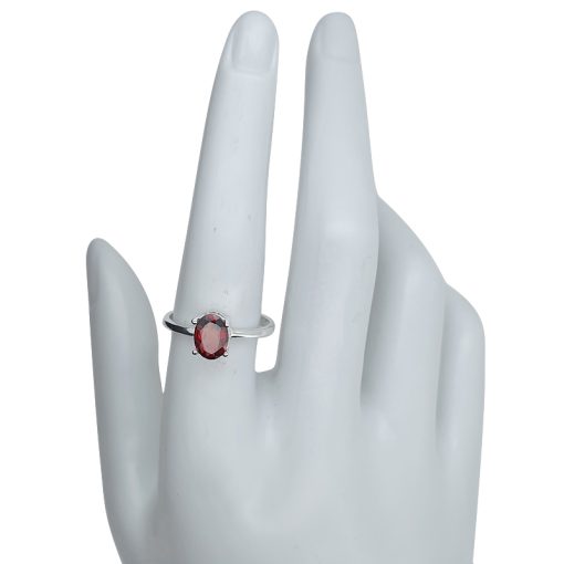 Faceted Garnet Sterling Silver Ring - Image 3