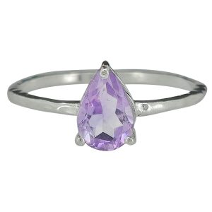 Faceted Amethyst Sterling Silver Ring