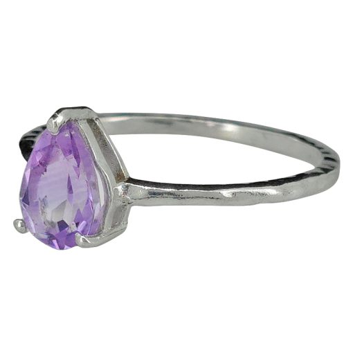 Faceted Amethyst Sterling Silver Ring - Image 2