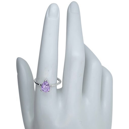 Faceted Amethyst Sterling Silver Ring - Image 3