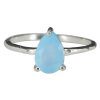 Faceted Blue Chalcedony Sterling Silver Ring