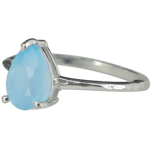 Faceted Blue Chalcedony Sterling Silver Ring - Image 2