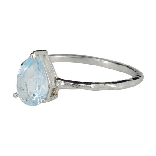 Faceted Blue Topaz Sterling Silver Ring - - Image 2