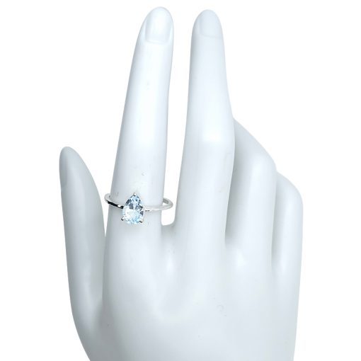 Faceted Blue Topaz Sterling Silver Ring - - Image 3