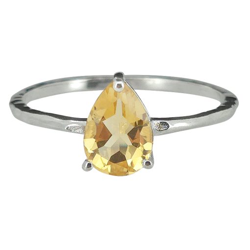 Faceted Citrine Sterling Silver Ring
