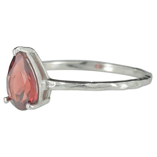 Faceted Garnet Sterling Silver Ring - Image 2