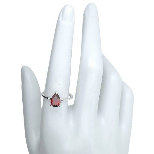 Faceted Garnet Sterling Silver Ring - Image 3