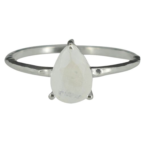 Faceted Moonstone Sterling Silver Ring