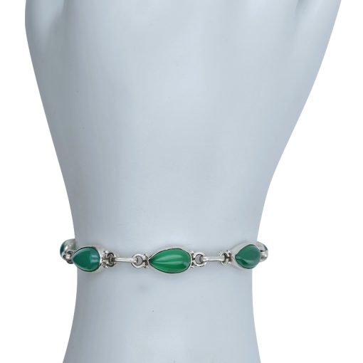 Classic Green Onyx Link Bracelet - Image 2