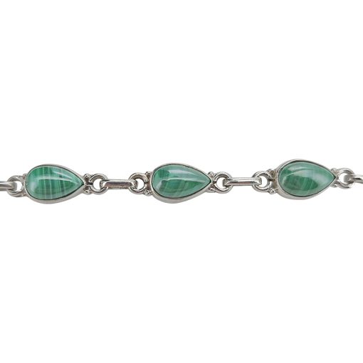 Malachite Sterling Silver Link Bracelet - Image 3