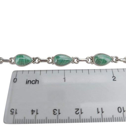 Malachite Sterling Silver Link Bracelet - Image 4