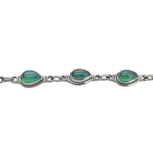 Green Onyx Sterling Silver Link Bracelet - Image 3
