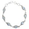 Classic Sterling Silver Moonstone Link Bracelet