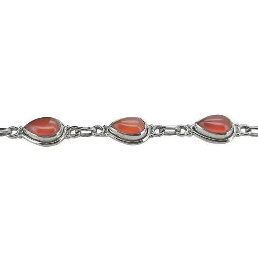 Red Onyx Sterling Silver Link Bracelet - Image 3