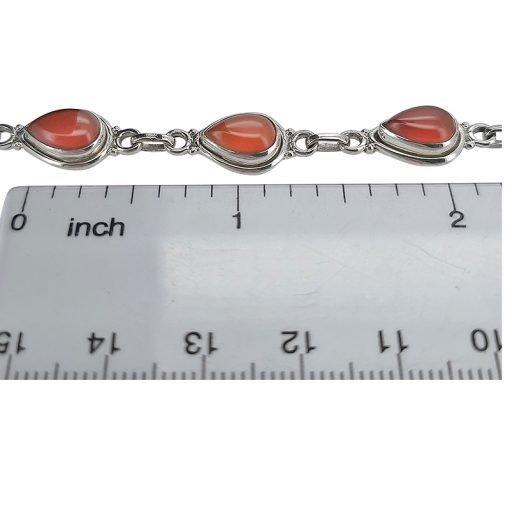 Red Onyx Sterling Silver Link Bracelet - Image 4