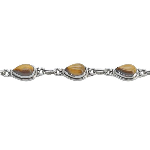 Tiger's Eye Sterling Silver Link Bracelet - Image 3
