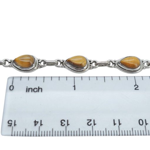 Tiger's Eye Sterling Silver Link Bracelet - Image 4