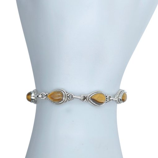 Tiger's Eye Sterling Silver Link Bracelet - Image 2