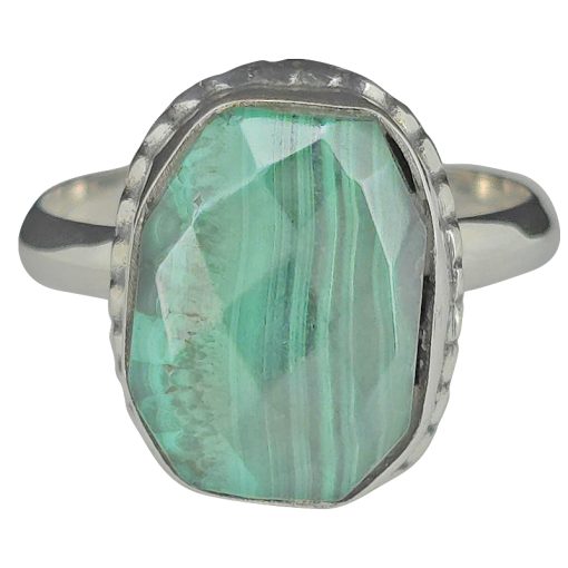 Faceted Malachite Freeform Ring - Image 3