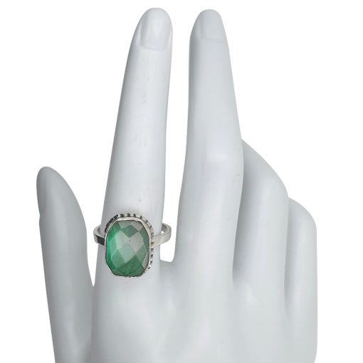 Faceted Malachite Freeform Ring - Image 4