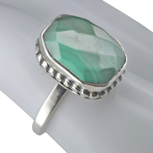 Faceted Malachite Freeform Ring - Image 2