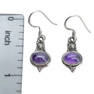 Amethyst Silver Dangle Earrings