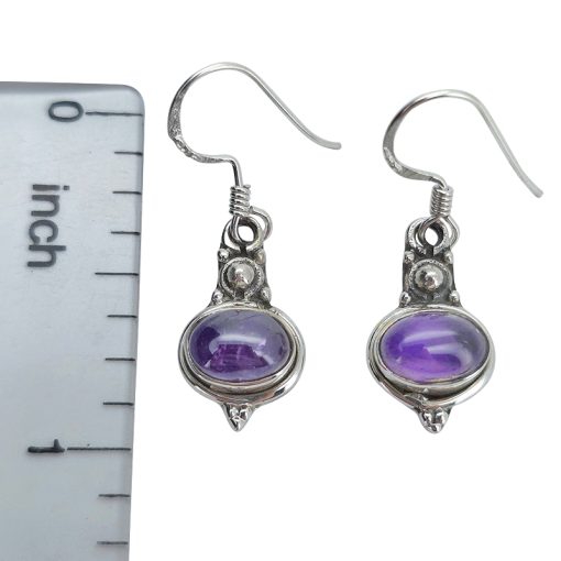 Amethyst Silver Dangle Earrings