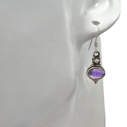 Amethyst Silver Dangle Earrings - Image 2