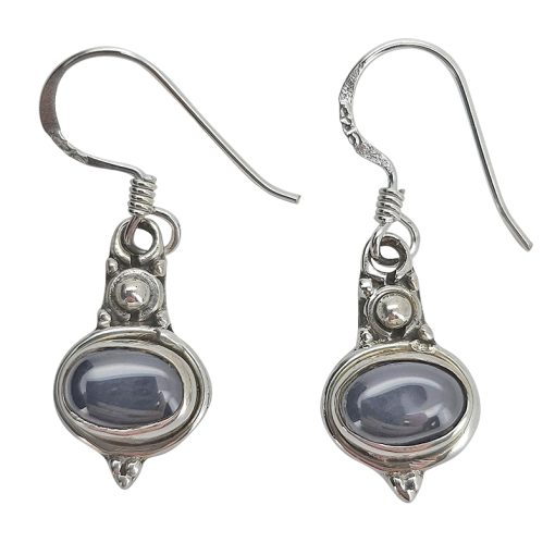 Black Onyx Silver Dangle Earrings