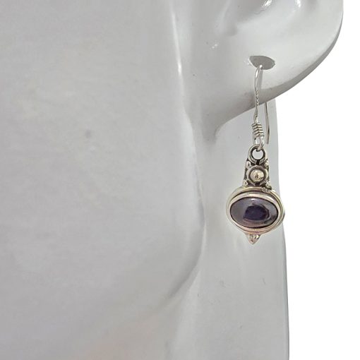 Black Onyx Silver Dangle Earrings - Image 2