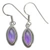Amethyst Silver Earrings On Hooks