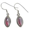 Garnet Sterling Silver Earrings On Hooks