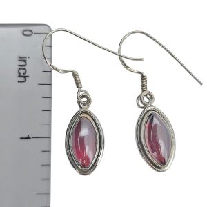 Garnet Sterling Silver Earrings On Hooks