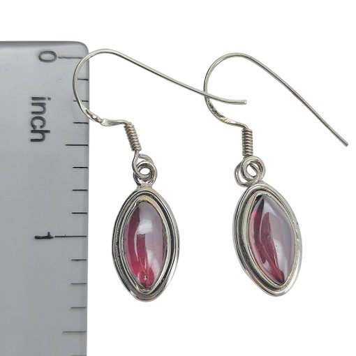 Garnet Sterling Silver Earrings On Hooks