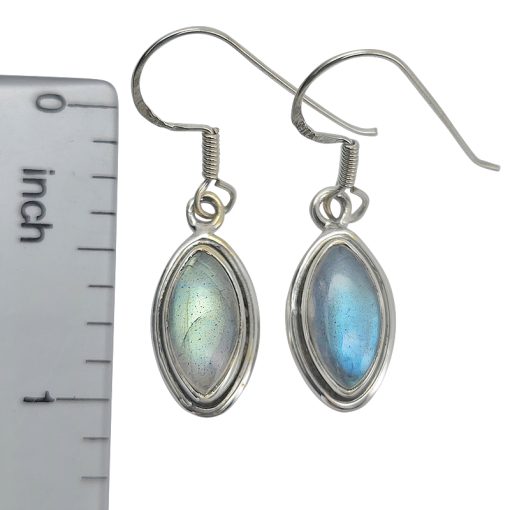 Labradorite Silver Earrings On Hooks