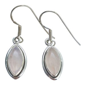 Rose Quartz Sterling Silver Earrings On Hooks
