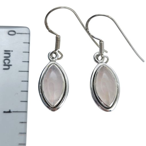 Rose Quartz Sterling Silver Earrings On Hooks