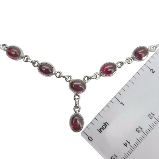 6 Stone Garnet 18″ Long Necklace - Image 3